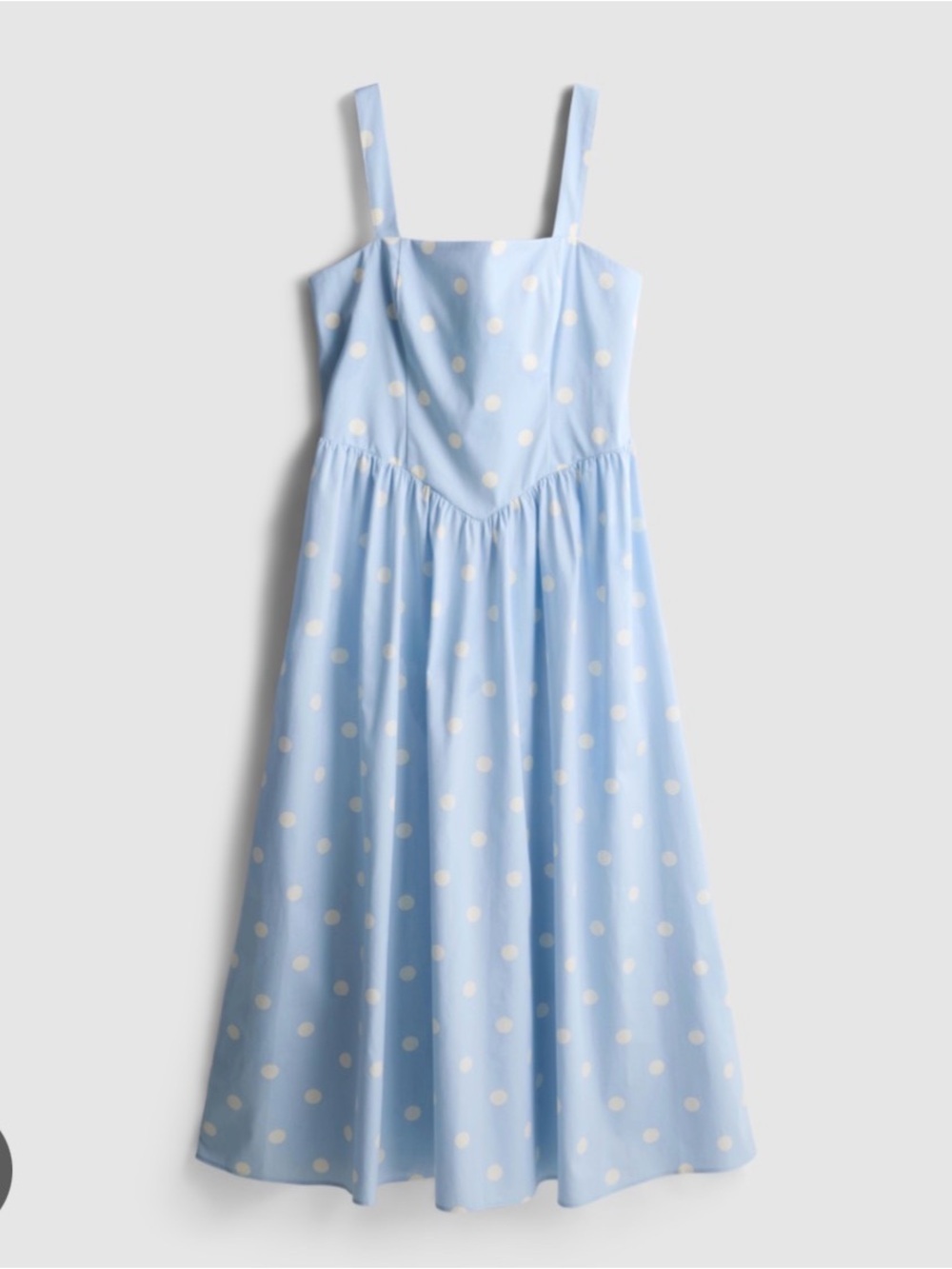 Primark Light Blue Polka Dot Square-Neck Midi Dress Corset Top